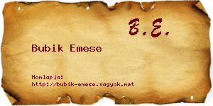 Bubik Emese névjegykártya